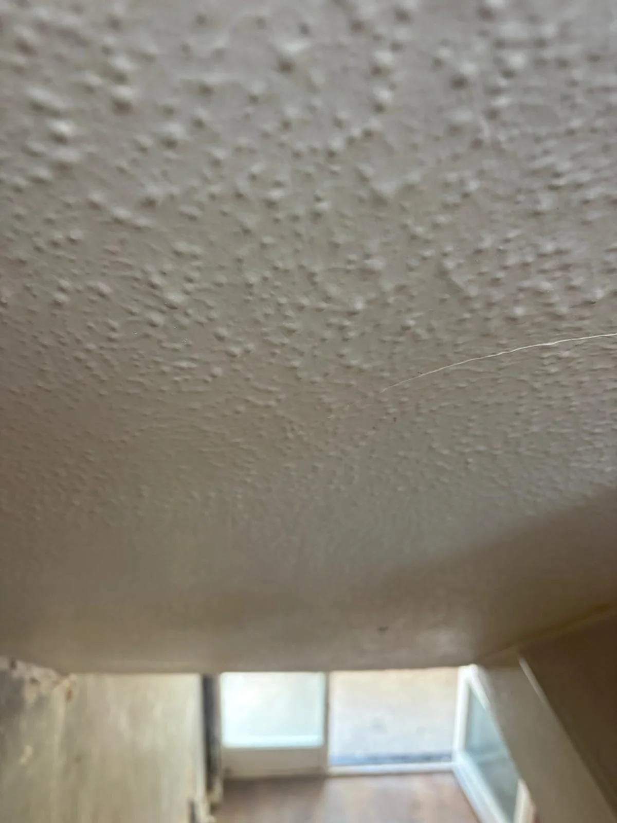 Textured ceiling in a Middlesbrough property used as asbestos removal project context