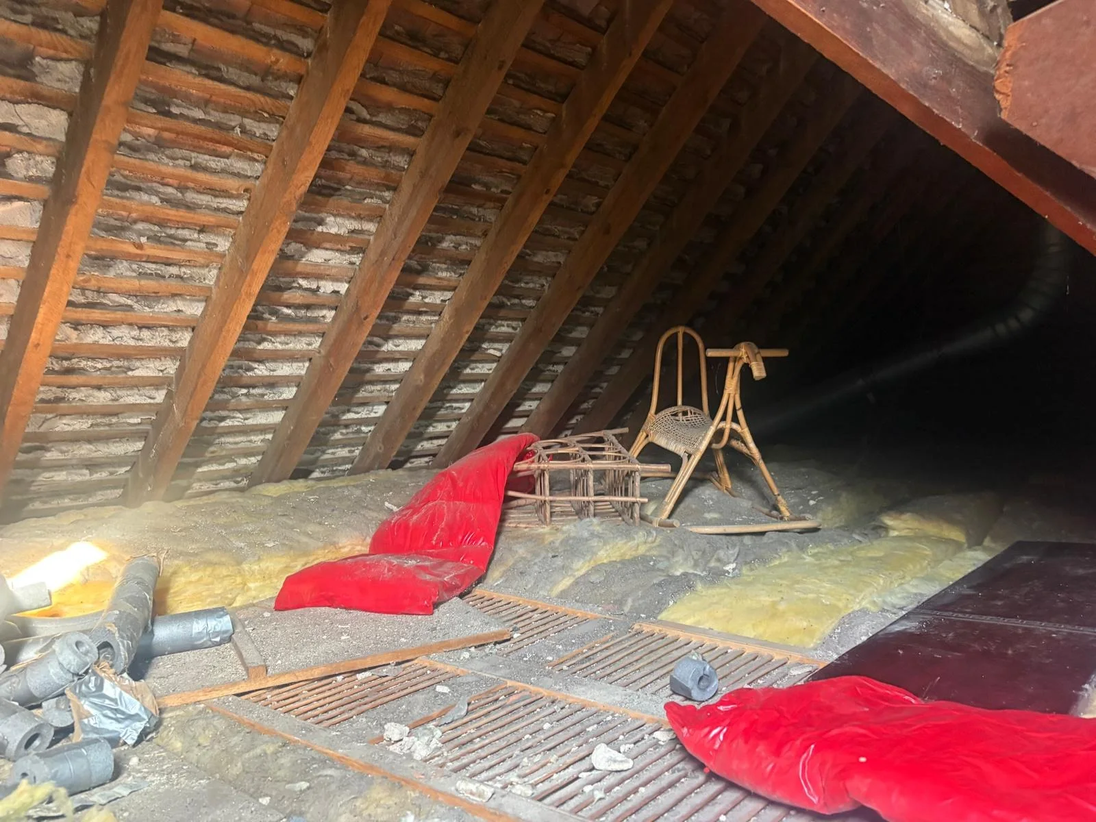 Loft space in Stockton-on-Tees photographed as asbestos survey and testing context